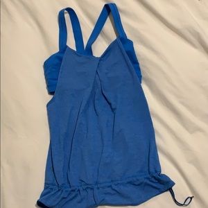 Blue Lululemon workout top
